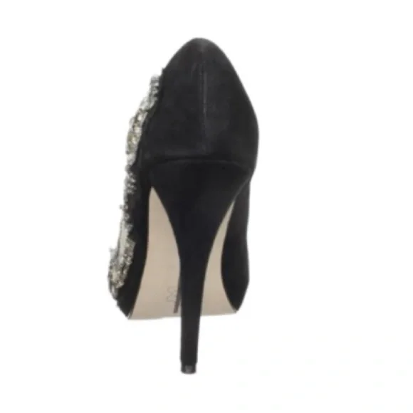 Dolce Vita Black Suede Embellished Stilettos 8 - Picture 8 of 8